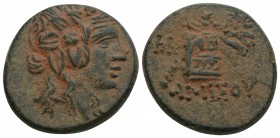Greek Coins PONTOS. Amisos. Time of Mithradates VI Eupator (Circa 105-90 or 90-85 BC). Ae. 8.5gr 22mm
 Obv: Head of Dionysos right, wearing ivy wreath...