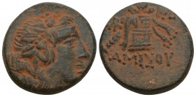 Greek Coins PONTOS. Amisos. Time of Mithradates VI Eupator (Circa 105-90 or 90-85 BC). Ae. 8.2gr 21mm
 Obv: Head of Dionysos right, wearing ivy wreath...