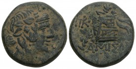 Greek Coins PONTOS. Amisos. Time of Mithradates VI Eupator (Circa 105-90 or 90-85 BC). Ae. 8.4gr 20.8mm
 Obv: Head of Dionysos right, wearing ivy wrea...