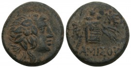 Greek Coins PONTOS. Amisos. Time of Mithradates VI Eupator (Circa 105-90 or 90-85 BC). Ae. 7.9gr 20.7mm
 Obv: Head of Dionysos right, wearing ivy wrea...