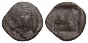 Greek Mysia. Kyzikos circa 480 BC. Diobol AR 1.1gr 11.2 mm