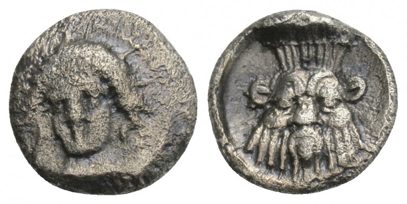 Greek Coins CILICIA. Uncertain. Obol (4th century BC). 0.7gr 9.5mm
 Obv: Head of...