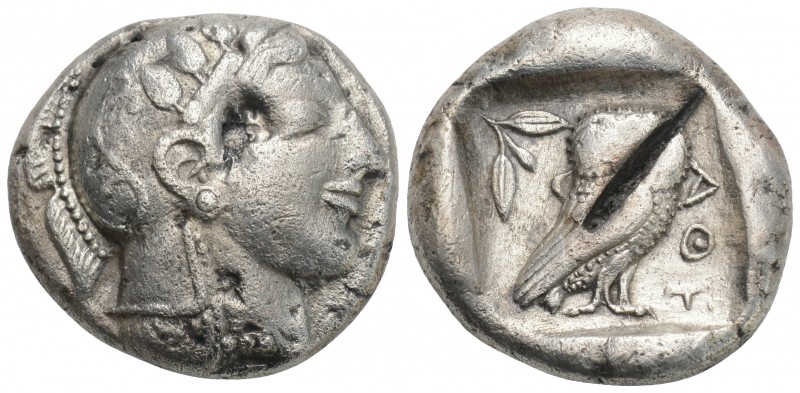Greek ATTICA, Athens. Circa 454-404 BC. AR Tetradrachm 17gr. 24.5mm
 Helmeted he...