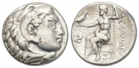 KINGS OF MACEDON. Alexander III 'the Great' (336-323 BC). Drachm. Abydos. 4.2gr 16.6mm
Obv: Head of Herakles right, wearing lion skin.
Rev: AΛEΞANΔPOY...