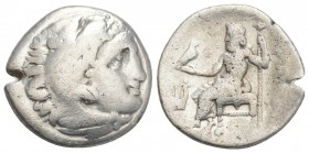 Kings of Macedon. Kolophon. Philip III Arrhidaeus 323-317 BC. In the type of Alexander III Drachm AR 3.9gr 17.3mm
Head of Herakles right, wearing lion...