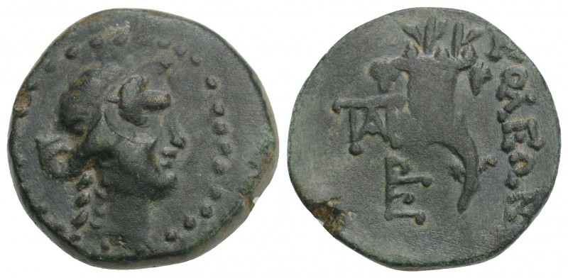 Greek Coins CILICIA. Soloi. Ae (Circa 1st century BC). 4.8gr 18.2mm
Obv: Head of...