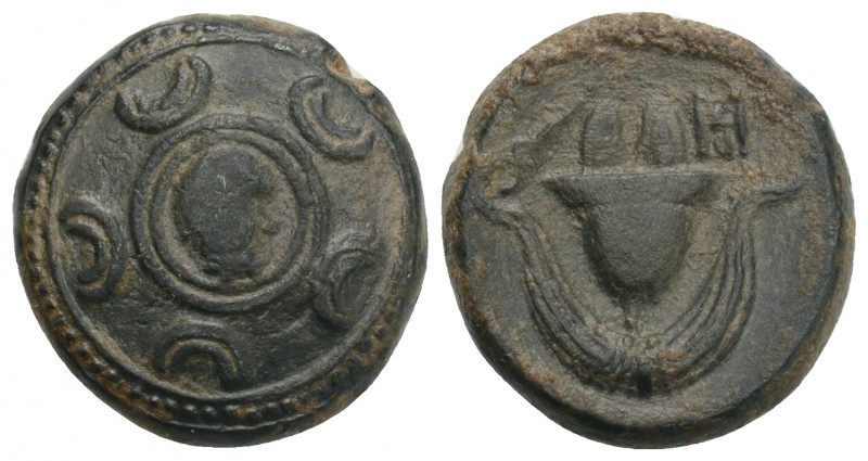 MACEDONIAN KINGDOM. Alexander III the Great (336-323 BC). AE half-unit 4.5gr 16....