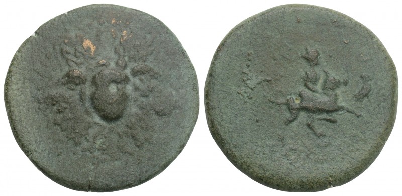 Greek Cilicia, Soloi. Ca. 100-30 B.C. AE 9.5gr 25.9 mm Winged gorgoneion facing ...