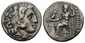 Greek MACEDONIAN KINGDOM. Alexander III the Great (336-323 BC). AR drachm (16.9mm, 4.2 gm. 
Early posthumous issue of 'Colophon', ca. 310-301 BC. Head...