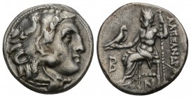 Greek MACEDONIAN KINGDOM. Alexander III the Great (336-323 BC). AR drachm (16.9mm, 4.2 gm. 
Early posthumous issue of 'Colophon', ca. 310-301 BC. Head...