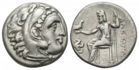 Greek Kingdom of Macedon, Antigonos I Monophthalmos AR Drachm. In the name and types of Alexander III. Lampsakos, circa 310-301 BC. 4.2gr 17mm
Head of...