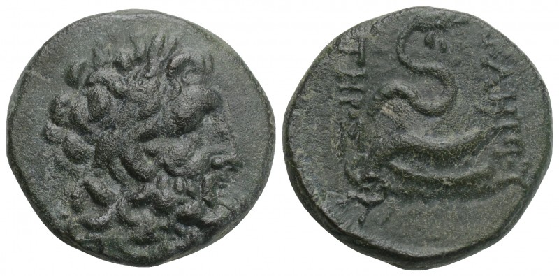 Greek Mysia, Pergamon. Ca. 200-113 B.C. AE 15 (21.8 mm, 8.8 g, ). 
Laureate head...