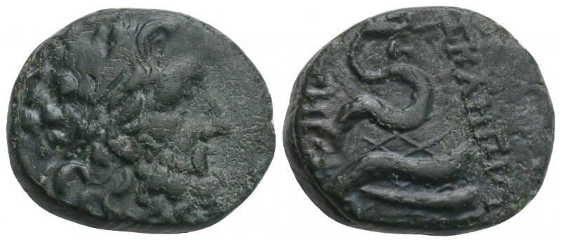 Greek Mysia, Pergamon. Ca. 200-113 B.C. AE 15 (20.3 mm, 8.1 g, ). 
Laureate head...