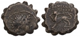 Greek SELEUKID KINGS OF SYRIA. Antiochos VI Dionysos, 144-142 BC. AE (Bronze, 17.9 mm, 3.0 g, ), Antiochia on the Orontes, 143/2.
 Radiate and diademe...