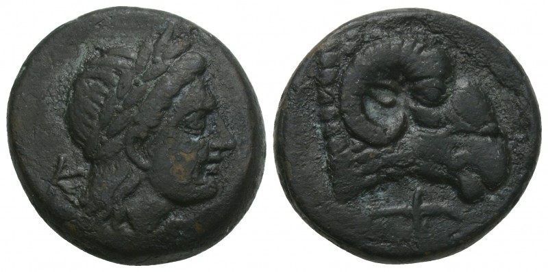 Greek Coins TROAS. Kebren. Ae (Circa 400-387 BC). 8.1gr . 19.6 mm. 
 Obv: Head o...