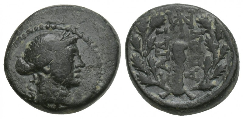 Greek LYDIA. Sardes. Circa 133 BC-AD 14. AE (Bronze, 15.7 mm, 3.7 gr
Laureate he...