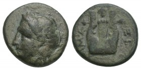 GREEK COİNS Obv. Apollo kopf. Rev Lyre 1.3gr 11.9mm