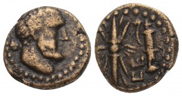 Greek Coins Selge Bronze 1.9 Gr 12.6 mm
Obv. Heracles kopf and club Rev. lightning bolt sword CE
 Very very rare.