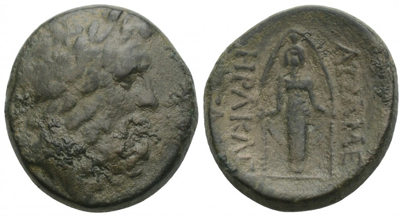 Phrygia. Apamea circa 100-50 BC.Bronze Æ 21.4 mm., 8.2g.
Herakle-, and Eglo-, ma...
