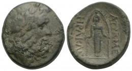 Phrygia. Apamea circa 100-50 BC.Bronze Æ 21.4 mm., 8.2g.
Herakle-, and Eglo-, magistrates. Laureate head of Zeus right / Cult statue of Artemis Anaïti...