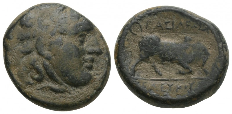 Greek Coins SELEUCID EMPIRE. Seleukos I (312-281 BC). Ae 
 Obv: Laureate head of...