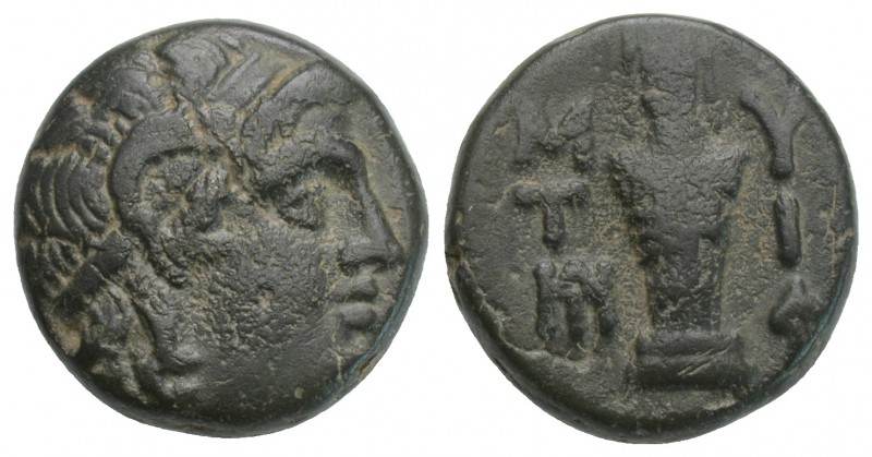 Mytilene (BC 200-0) AE 15
3rd-2nd century BC. AE15 (3.5g 14.6 mm). Diademed head...