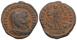 Roman Imperial
Licinius I BI Nummus. Alexandria, AD 317-320. 2.8 Gr. 19.7mm
 IMP C VAL LICIN LICINIVS P F AVG, radiate, draped and cuirassed bust to r...