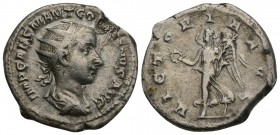 Roman Imperial Gordian III. A.D. 238-244. AR antoninianus (21.9 mm, 4.5 g, ). Rome mint, struck A.D. 238/9. 
IMP CAES M ANT GORDIANVS AVG, radiate, dr...