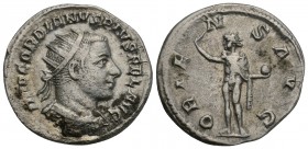 Roman Imperial Gordian III AR Antoninianus. AD 242-244. 3.9gr. 22.5 mm. 
 IMP GORDIANVS PIVS FEL AVG, radiate and cuirassed bust right / ORIENS AVG, S...