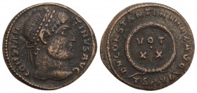 Roman Imperial Coins CONSTANTINE I THE GREAT (307/310-337). Follis. Thessalonica. 2.7 Gr 19.6 mm.
Obv: CONSTANTINVS AVG. Laureate head right. Rev: D N...