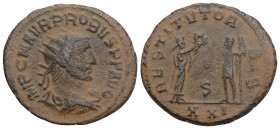 Roman Imperial Probus BI Antoninianus. Siscia, AD 276-282. 3.5 Gr. 22.3mm
IMP C M AVR PROBVS P F AVG, radiate bust right 
RESTITVT ORBIS, female figur...