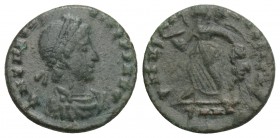 Roman Coins THEODOSIUS I (379-395). Ae. 0.9Gr 13.7mm
Obv: DN THEODOSIVS PF AVG. Diademed, draped and cuirassed bust right. Rev: SALVS REI PVBLICAE / A...