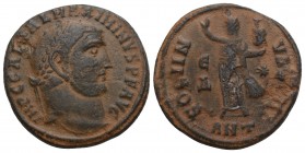 Roman Imperial Maximinus II, 310-313. Follis (Bronze, 21.2 mm, 4.8 g,), Antiochia, 312.
 IMP C GAL VAL MAXIMINVS P F AVG Laureate head of Maximinus II...
