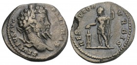 Septimius Severus (AD 193-211). AR denarius 19.4mm, 3.0 gr. Rome, AD 200-201. 
SEVERVS AVG-PARTH MAX, laureate head of Septimius Severus right / RESTI...