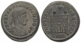 Roman Imperial Coins Constantine II. As Caesar, A.D. 317-337. Æ follis 2.5Gr. 19.1mm. Nicomedia. 
CONSTANTINVS IVN NOB C, laureate, draped and cuirass...