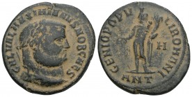 Roman Imperial
Galerius, as Caesar, 293-305. Follis Antiochia, 300-301. 8.9Gr 28mm
GAL VAL MAXIMIANVS NOB CAES Laureate head of Galerius to right. Rev...