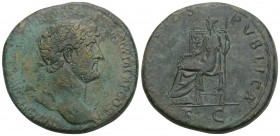 Roman Imperial Coins - Hadrian - Libertas Sestertius. 119-121 AD. Rome mint. 27.4Gr 33mm.
Obv: IMP CAESAR TRAIANVS HADRIANVS AVG P M TR P COS III lege...