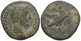 Roman Imperial
Divus Marcus Aurelius (died AD 180). Æ Sestertius 19.2gr 32mm. Rome, AD 180. 
Bare head r. R/ Divus Marcus Aurelius, holding sceptre, s...
