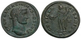 Roman Imperial
Maximinus II, as Caesar, 305-309. Follis 7.4GR 24.6mm, Antiochia, circa later 308. GAL VAL MAXIMINVS NOB CAES Laureate head of Maximinu...