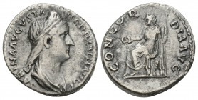 Roman Imperial
Sabina, Augusta, 128-136/7. Denarius 3.3gr 17.2mm Rome, circa 130-133. SABINA AVGVSTA HADRIANI AVG P P Diademed and draped bust of Sabi...