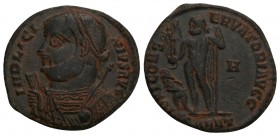 Roman Imperial 
Licinius I, 308-324. Follis (Bronze, 19.4 mm, 3.2 g, 12 h), Antioch, 317-320. IMP LICINIVS AVG Laureate and draped bust of Licinius to...