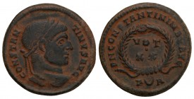 Constantine I, the Great, AD 307-337 AE Follis. 321 AD 3.2GR 19MM
Obv .: CONSTAN-TINVS AVG, head with laurel wreath to right Rev .: DN CONSTANTINI MAX...