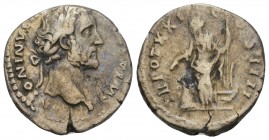 Roman Imperial Antoninus Pius AR Denarius. Rome, AD 157-158. 2.7gr 17.4mm
ANTONINVS AVG PIVS P P IMP [II], laureate head right / TR POT XXI COS IIII, ...