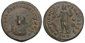 Constantine II. As Caesar, AD 316-337. Æ Follis Nicomedia mint, 6th officina. Struck AD 317-320. 3.5GR 19.6MM
Laureate bust left, wearing imperial man...