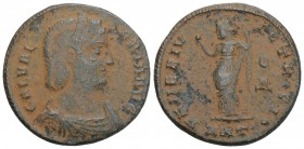 Roman Imperial Galeria Valeria Æ Nummus. Antioch, AD 309. 6.3GR 24.3MM
 GAL VALERIA AVG, diademed and draped bust right / VENERI VICTRICI, Venus stand...