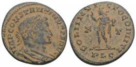Roman Imperail Constantine I, the Great, 307 - 337 AD AE Follis. 309-310 AD . Lugdunum. 5.0gr 23.2mm
Obv .: IMP CONSTANTINVS PF AVG, draped armored bu...