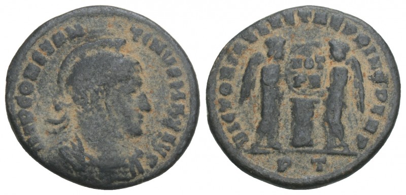 Roman Imperial Constantine I BI Nummus. Ticinum, AD 318-319 2.0GR 17.7MM
IMP CON...