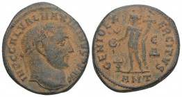 ROMAN IMPERIAL Maximinus II Æ Nummus. Antioch, AD 310-311. 6.3GR 23.4MM
IMP C GAL VAL MAXIMINVS P F AVG, laureate head to right / GENIO EXERCITVS, Gen...