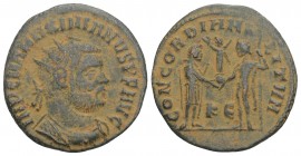 IMPERIAL ROMAN Maximianus Herculius 285-310 Cyzicus (Erdek), 5th Offizin 295-296 AD. 2.7GR 20.8MM
IMP C M A MAXIMIANVS P F AVG, bust with radiant crow...