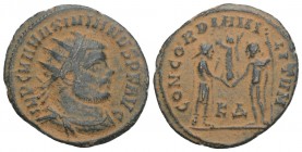 Roman Imperial Coins MAXIMIANUS HERCULIUS (286-305). Radiatus. Cyzicus. 2.8GR 21.6MM
 Obv: IMP C M A MAXIMIANVS PF AVG. Radiate, draped and cuirassed ...
